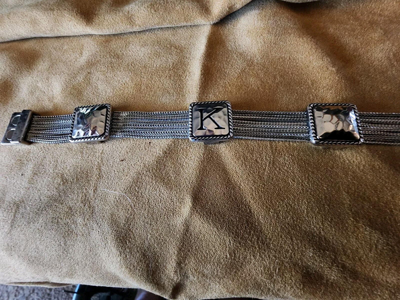 Letter Initial "K" Monogram Mesh Magnetic Bracele… - image 4