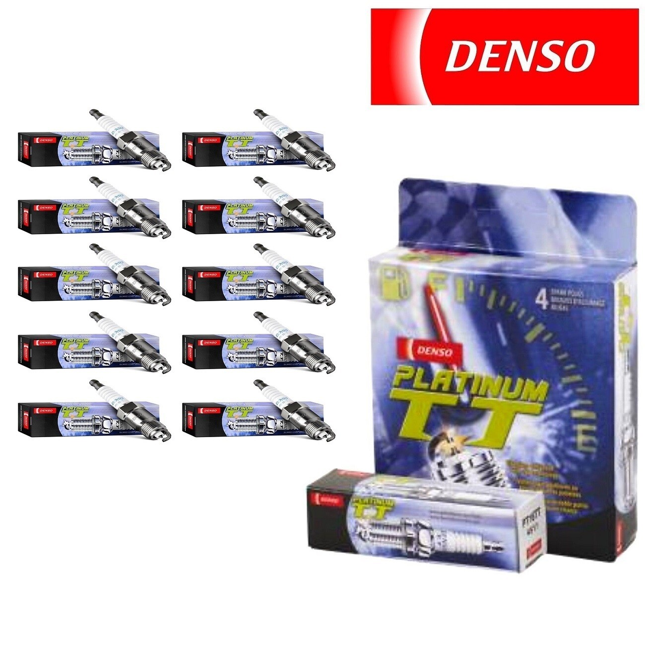 10 Pack Denso Platinum TT Spark Plugs for 2004-2005 Porsche Carrera GT V10-5.7L
