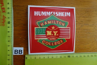 Alter Aufkleber Mode Kleidung Sportswear HUMMELSHEIM Hamilton NY College