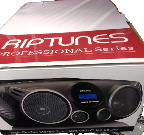 RIPTUNES CD MP3 Stereo Boombox AM/FM Radio, Wireless Bluetooth, SD, USB, AUX - Picture 8 of 8