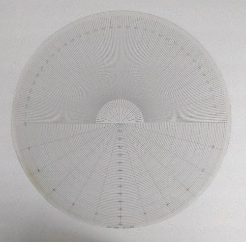 SUBURBAN OC-10-10X 14 In Diameter Radius Angle Mylar Optical Comparator Chart