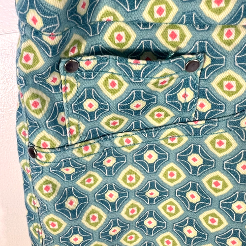 Ruby Rd. Women's 16 Chino Pullon Stretch Pants Blue Mosaic Tile Print Back Pckts - Picture 3 of 12