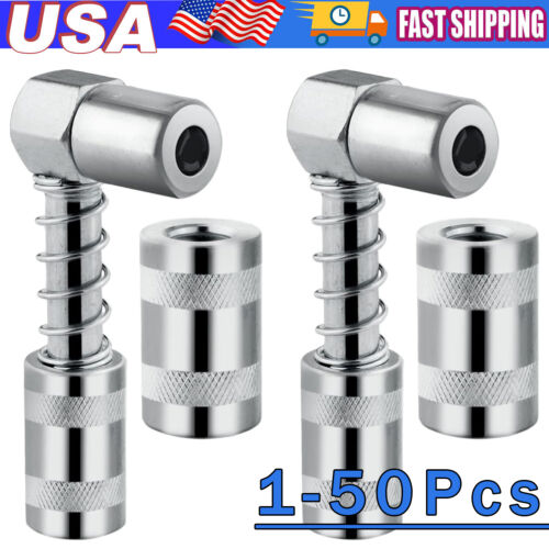 90 Degree Grease Nozzle Adapter 3Jaw Coupler Grease Fitting Tool w/ Sleeves