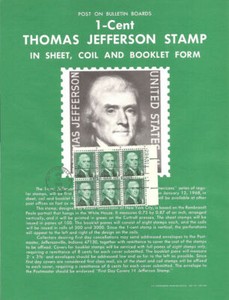 1278-1c-Jefferson-Stamp-Poster-Unofficial-Souvenir-Page-Flat-w-FDC-PB6