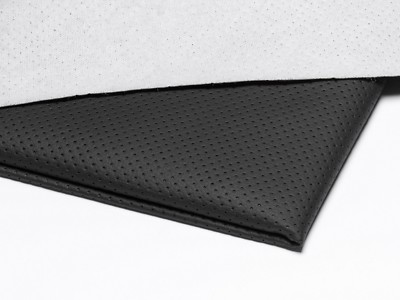 Tissu Simili Cuir Perforé Gris - Largeur 140 Cm - Par Coupon - Neuf