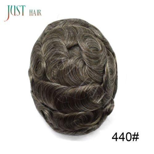 Mens Hair Replacement System All Poly Skin Men Toupee Hairpieces Human Hair Wigs - Picture 56 of 86