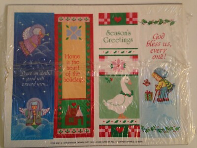 1988 Vintage Current Inc. Gift Tags Bookmarks Christmas NOS Tiny Tim Angel Goose