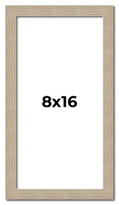 8x16 Frame Grey Solid Wood Picture Frame Width 1 Inches | Interior Frame Depth 0