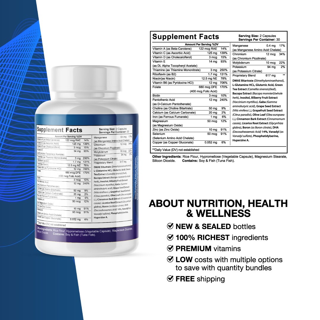 Bio Nerve Plus- Nerve & Brain Support- 3 Bottles- 180 Capsules | eBay