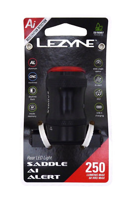 Lezyne Saddle Ai Alert 250 Lumen Rear Taillight, Ai Braking