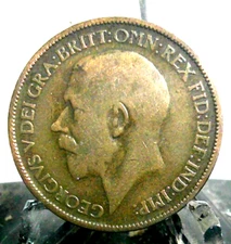 VG IN GRADE 1924 ONE PENNY UK COIN(52525)