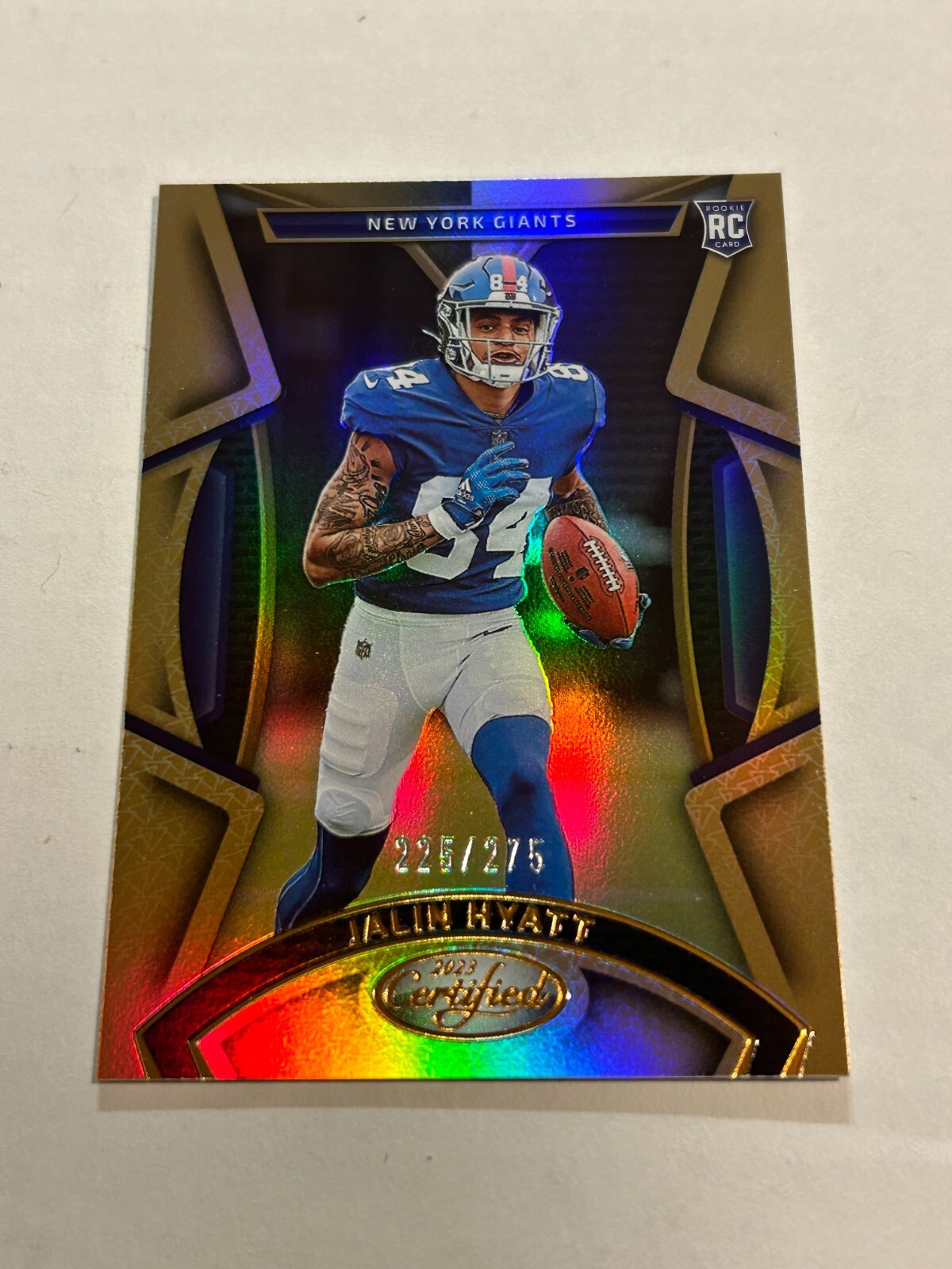 2023 CERTIFIED JALIN HYATT 225/275 BRONZE MIRROR FOIL ROOKIE GIANTS SP