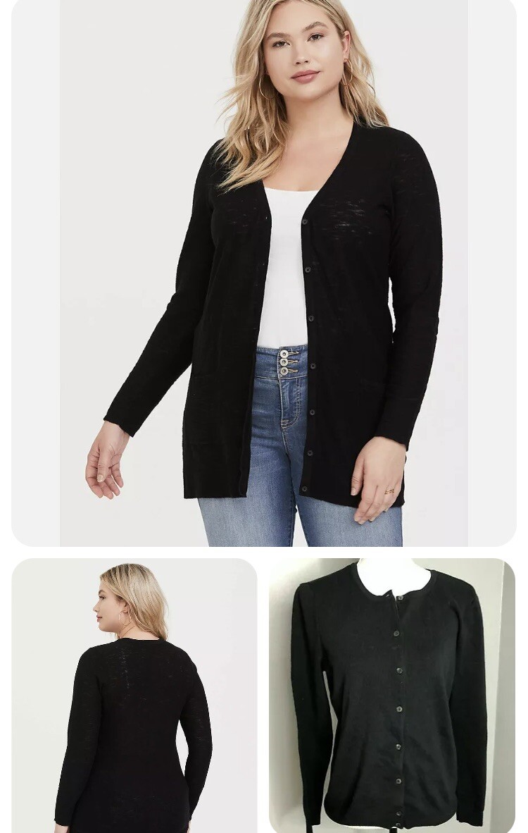 Croft & Barrow Solid Black Button Up Cardigan Swe… - image 1