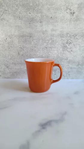 Vintage Pyrex Cup Mug Autumn Harvest Burnt Orange Rust D Handle MW Safe