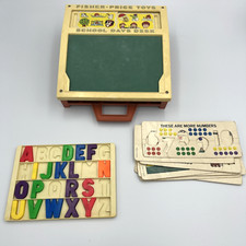 Fisher Price 1972 School Days Desk Cards And Magnetic Alphabet
