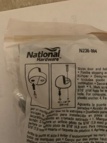 National Hi-Rise Floor Door Stop NEW in package - Picture 2 of 2
