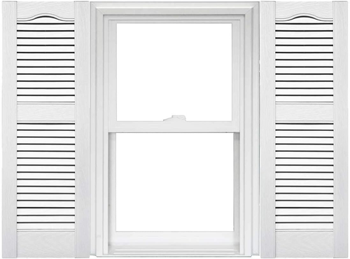 Open Louver Vinyl Shutters (1 Pair) - 14.5 X 31 001 White - Picture 5 of 12