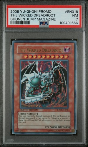 PSA 7 YuGiOh Promo The Wicked Dreadroot Shonen Jump Magazine NM