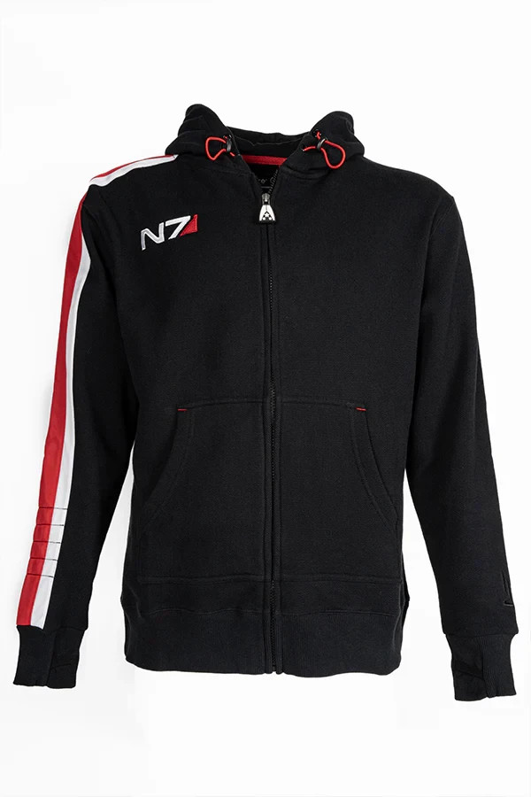 Mass Effect N7 Spectre Elite Full Zip Red Black Unisex Hoodie NEW