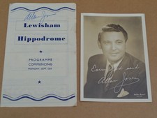 Allan Jones 1949 Hippodrome, Lewisham Programme (Hand Signed) + Photo