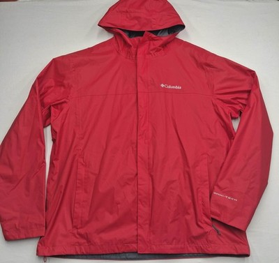 Columbia Mens Omni-Tech Arcadia II Rain Shell Jacket Red Waterproof Size XL
