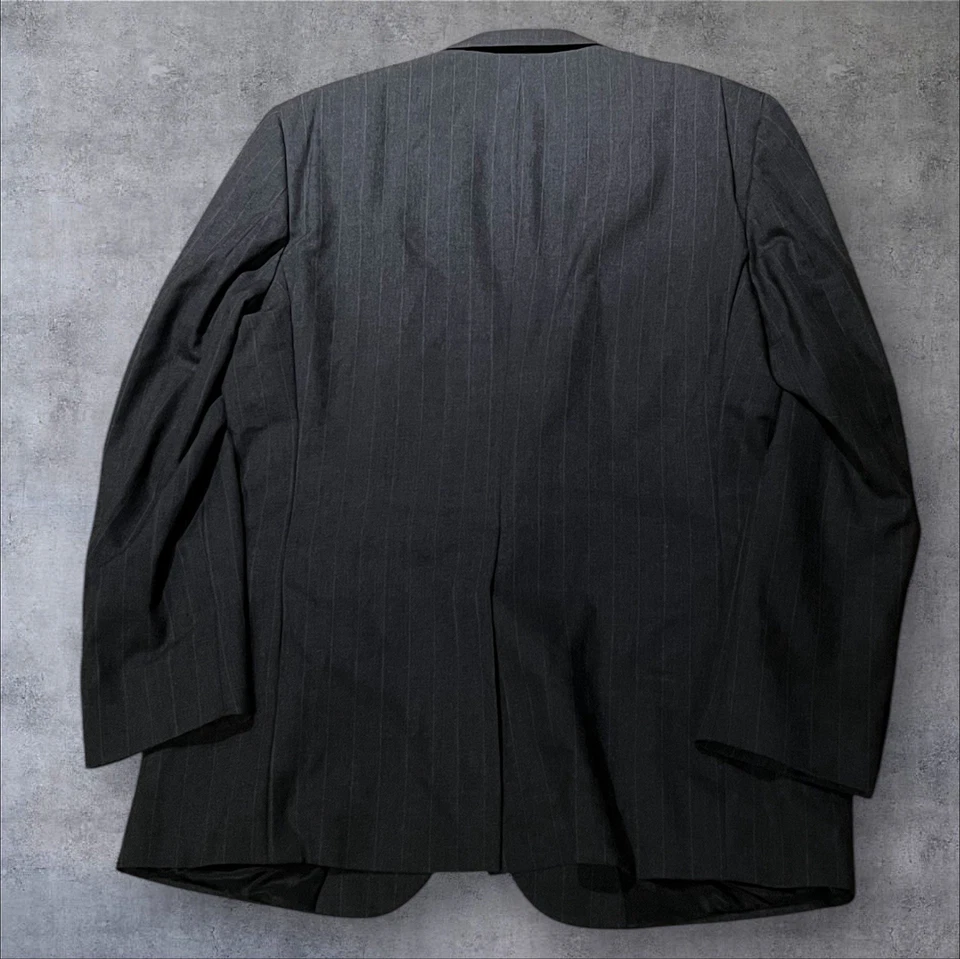 Blazer Pantalones Vintage Burberry Dos Piezas 2 PIEZAS Rayas Negro Traje 42 38x30 Foto 3 de 4