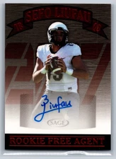 Sefo Liufau 2017 Sage Rookie Free Agent Red Auto #SA25