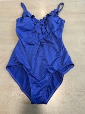 blue ruffle trim JANTZEN  one piece swimsuit size 12