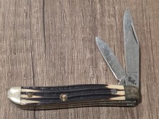 Vintage Queen Steel #14 Peanut Pocket Knife 2 Blade Jigged Handle USA