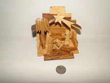 Olive Wood Crib Bethlehem Christmas Nativity Set Crib Tree from Israel