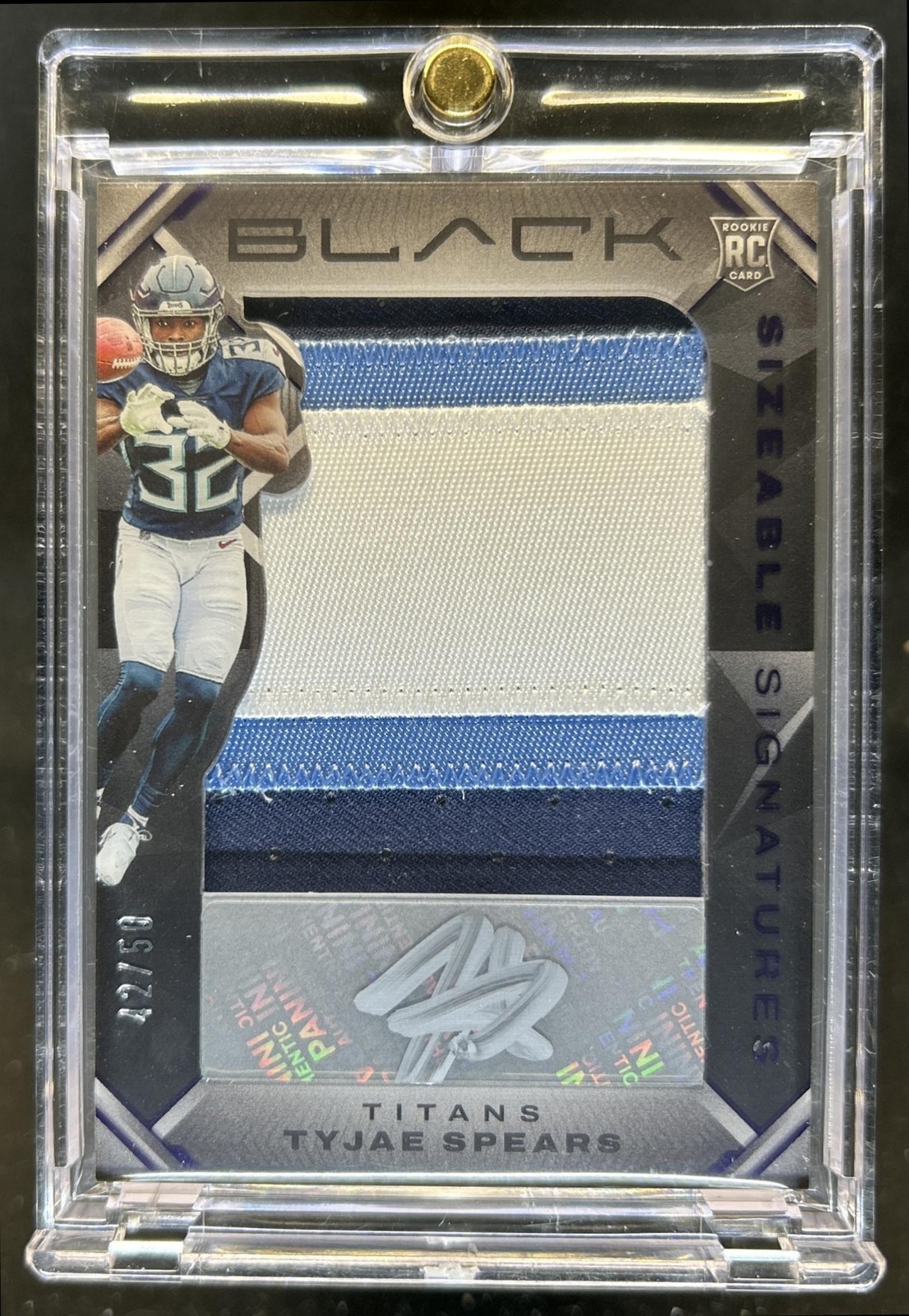 Tyjae Spears Panini Black Sizeable Signatures Rookie Jersey #SSRJ35 Royal