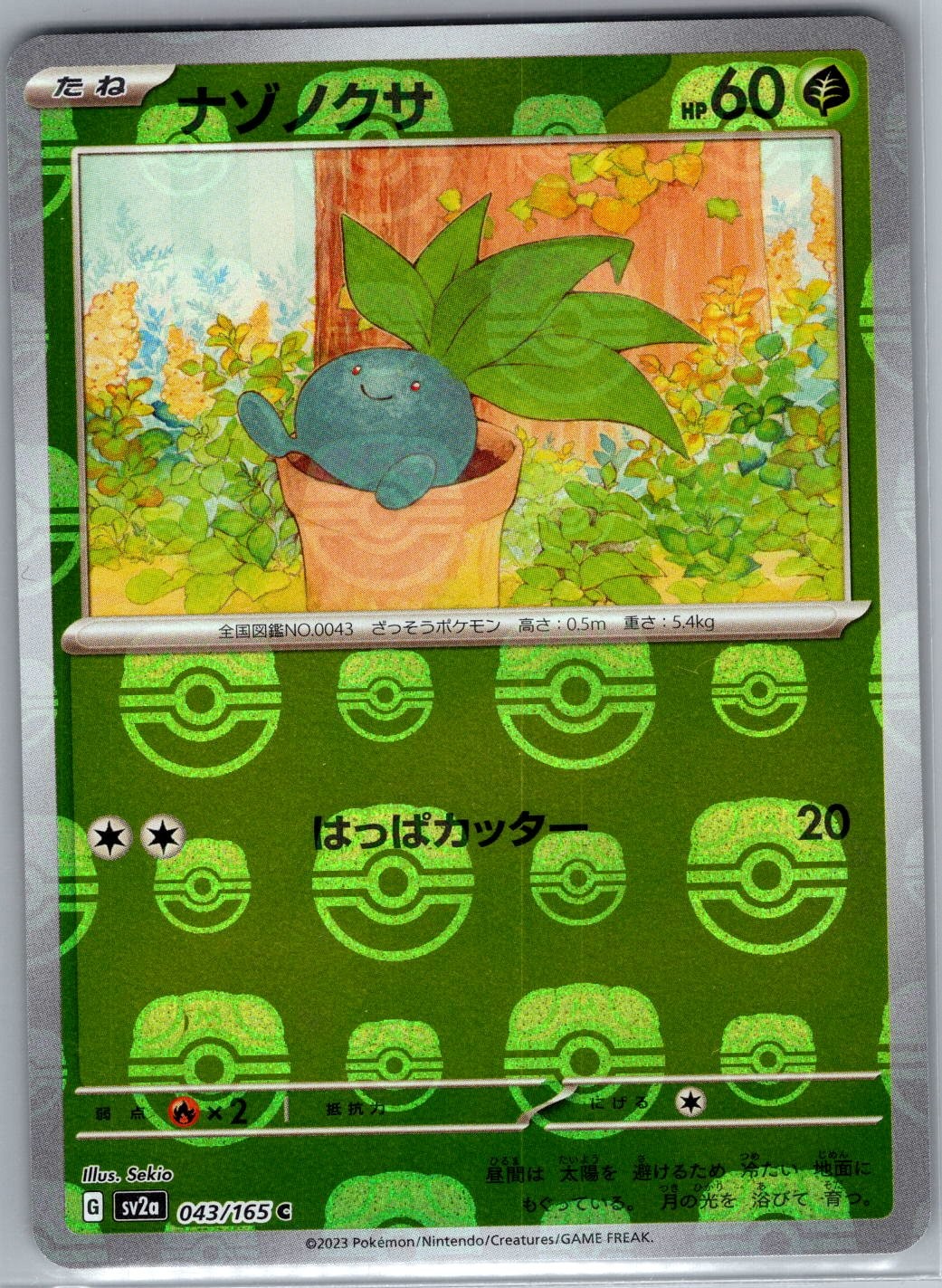 Oddish (Master Ball) 043/165 Japanese SV2a: Pokemon Card 151 - Pokemon Card - NM
