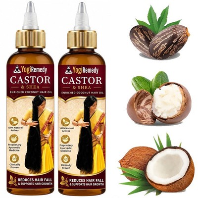 Organic Castor and Shea Enriched Coconut Hair Oil For Men and Women - 100ml