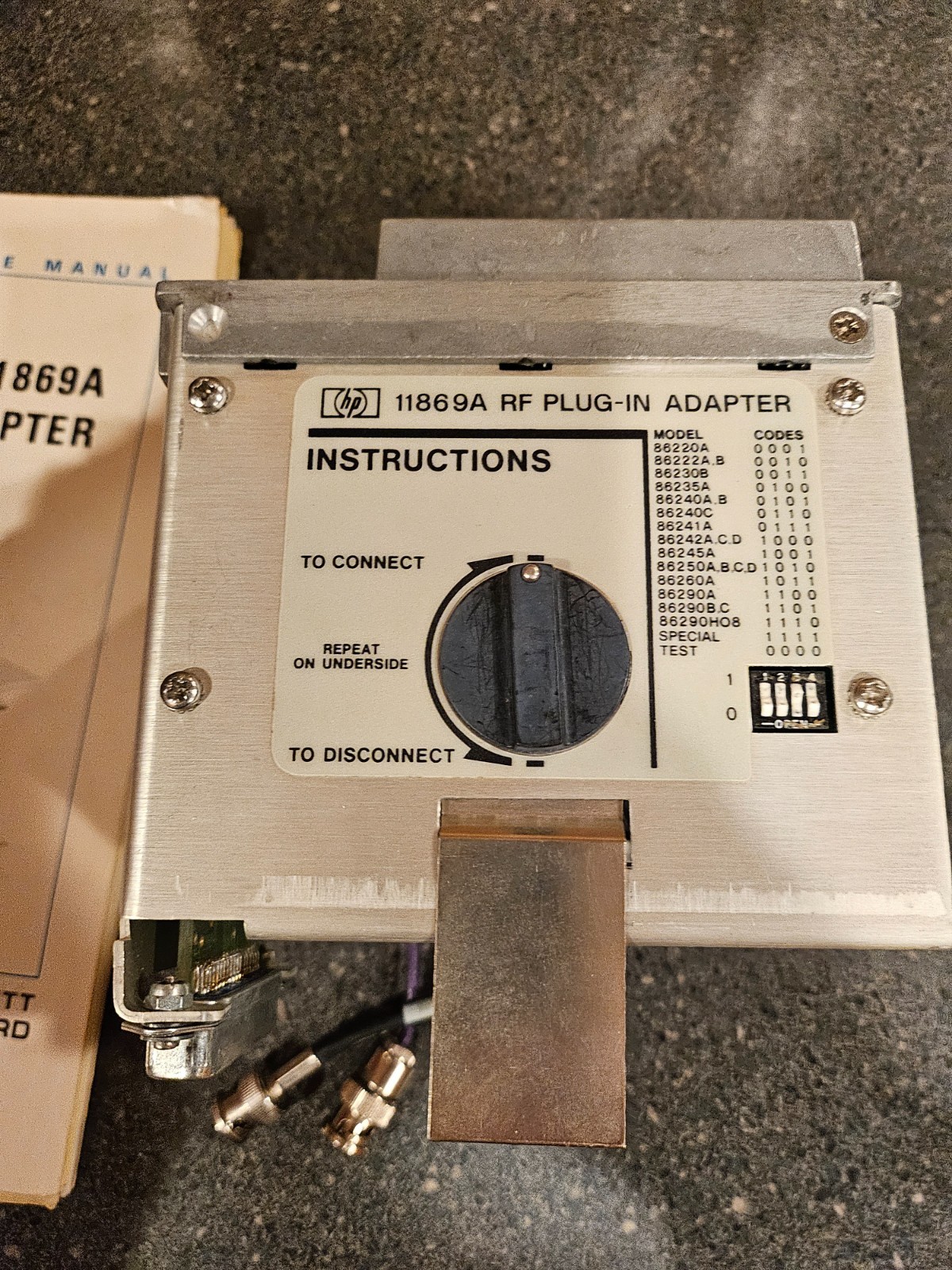 HP 11689A RF Plug-In Adapter with Manual *UNTESTED* HP 86200 to HP 8350A sweeper