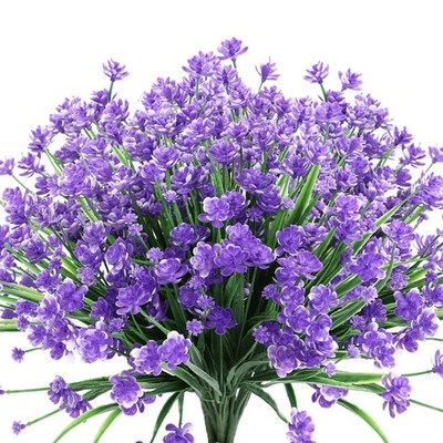 10PCS Artificial Flowers,Fake Greenery Faux Plastic Bushes Fake Shrubs UV Res...