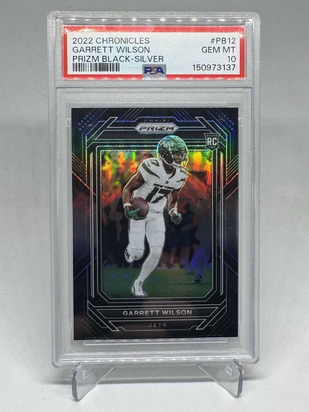 Garrett Wilson Panini Chronicles Prizm Black #PB12 Silver