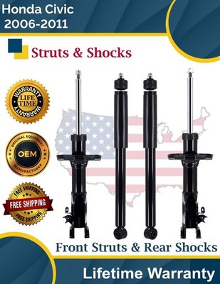New OE Front Struts & Rear Shocks For 2006-2011 Honda Civic Lifetime Warranty