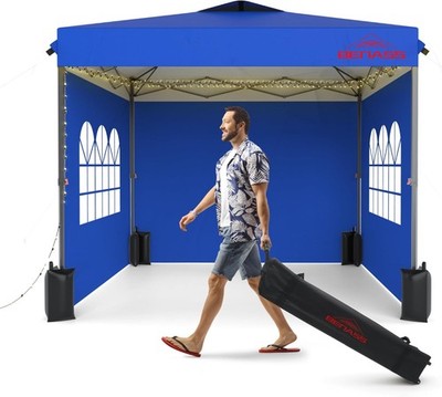 10x10 Pop Up Tent Blue Heavy Duty