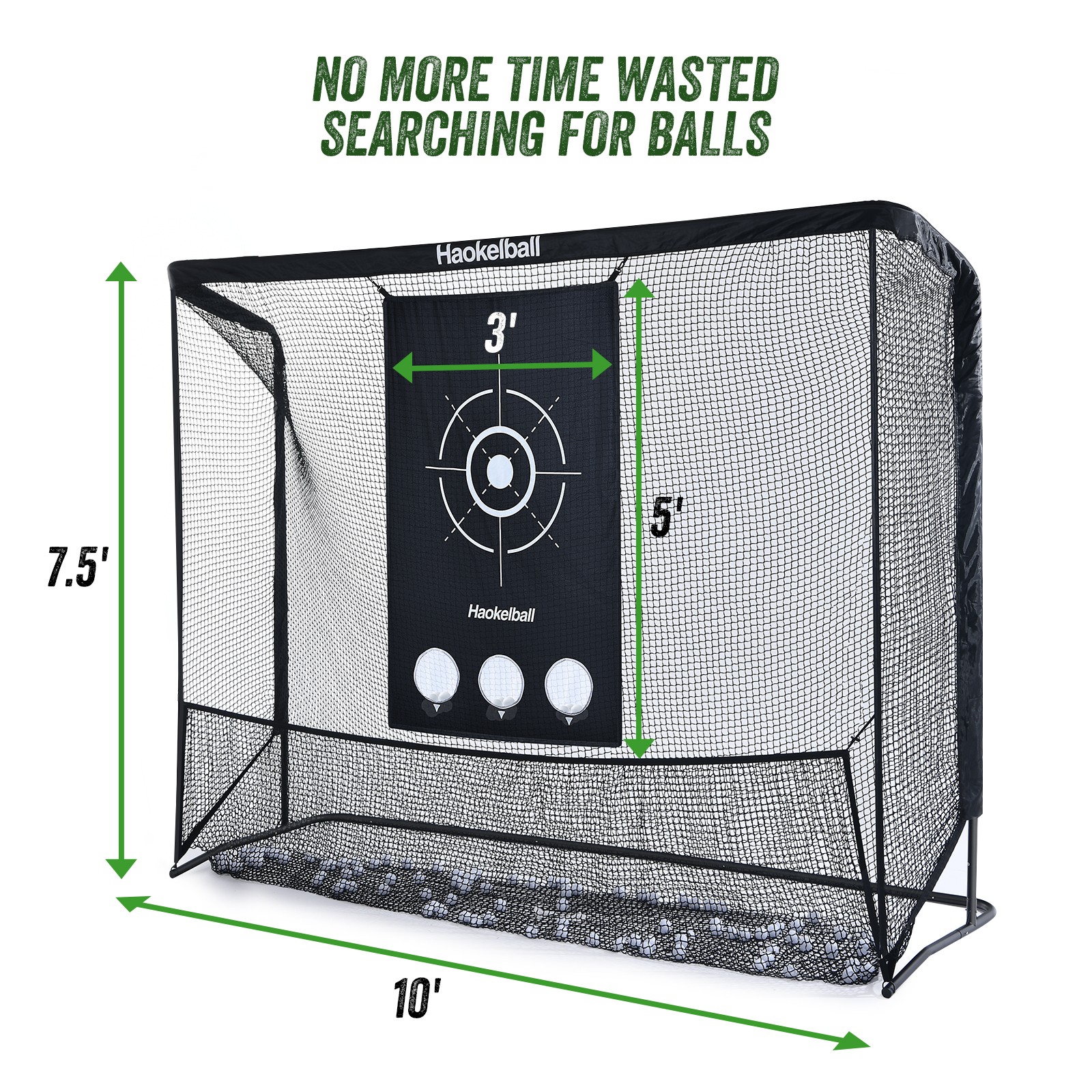 10x7.5ft Heavy Duty Driving Golf Practice Net with Target Cloth Golf Hitting Net