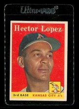 Vintage 1958 Topps Baseball Card #155 Hector Lopez Kansas City A's 3rd Base