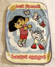 Vtg Y2K Nick Jr Dora The Explorer Fleece Plush Blanket Boots Best Friends
