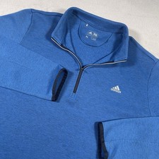 Adidas Golf 1/4 Zip Layering Sweatshirt Stone Blue Men s XL Soft Double Knit