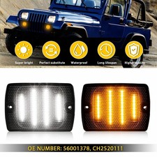 2x For 1987-1995 Jeep Wrangler Yj Led Side Marker Turn Signal Drl Driving Light