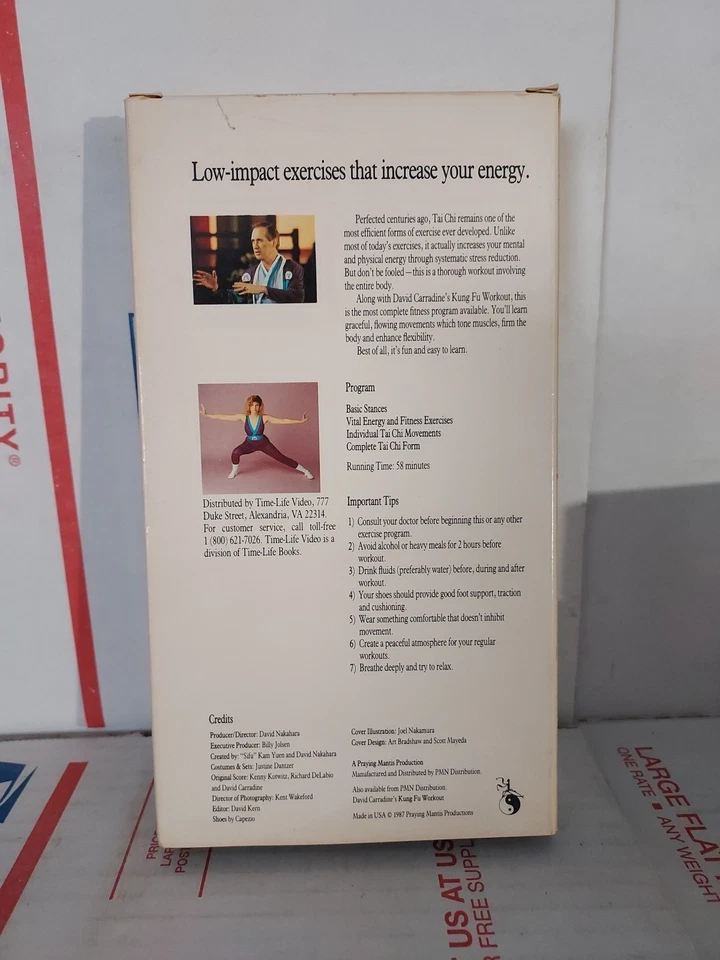 👊David Carradines TAI CHI WORKOUT - VHS ( 1987) 🤛Exercise Tape Vintage - #00L Foto 2 de 2