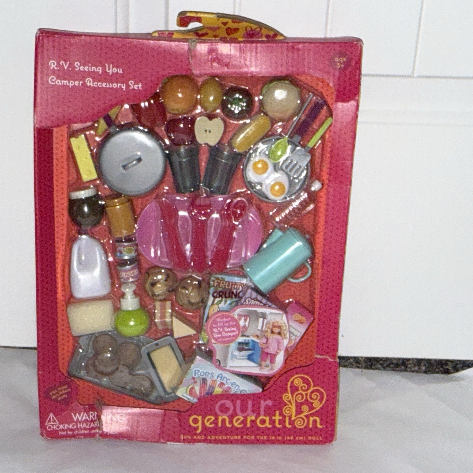 NEW Our Generation 53 pc. Play Food Camper Accessory set  for 18'' Damaged Box