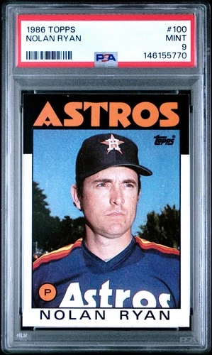1986 HOF Nolan Ryan Astros (Topps Baseball #100) PSA 9 MINT--Low POP!!