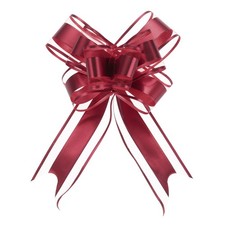 10pcs 6 Inch Pull Bow Gift Wrapping Organza Bows Ribbon Wine Red for Christmas