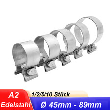 Produktbild - Edelstahl Bandschelle Auspuffschelle Rohrschelle 45 51 57 63 70 76 80 89 102 mm