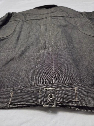 Propain Urban Culture  Mens  Black Denim Front Button Jacket Cotton Longsleeve M image 12
