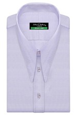 Men's Spear Point Dagger Collar Purple Oxford 1930s Goodfellas Retro Dress Shirt